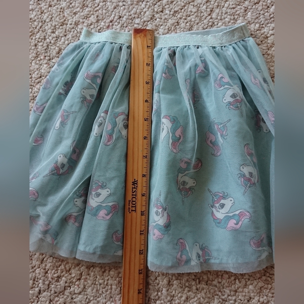 H & M Dusky green Unicorns Tulle skirt size 4-6 - Picture 6 of 8